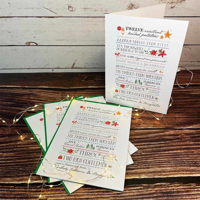 Jane Austen Christmas Cards - 12 Days Of Christmas