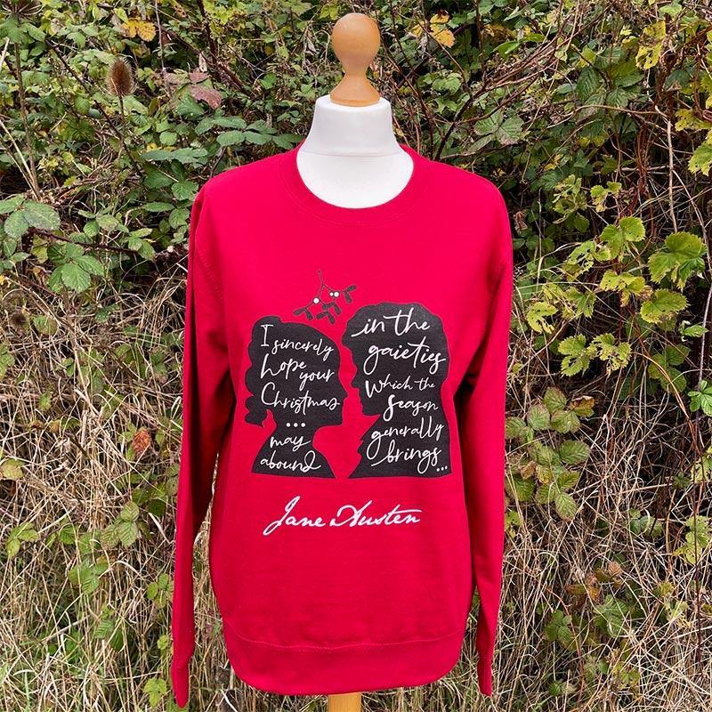 Jane Austen Christmas Sweater - Red | Exclusive Collection