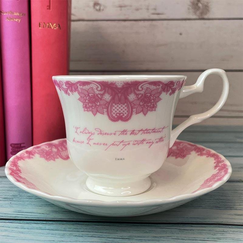 Jane Austen Bone China Teacup And Saucer - Emma | Exclusive Collection - JaneAusten.co.uk