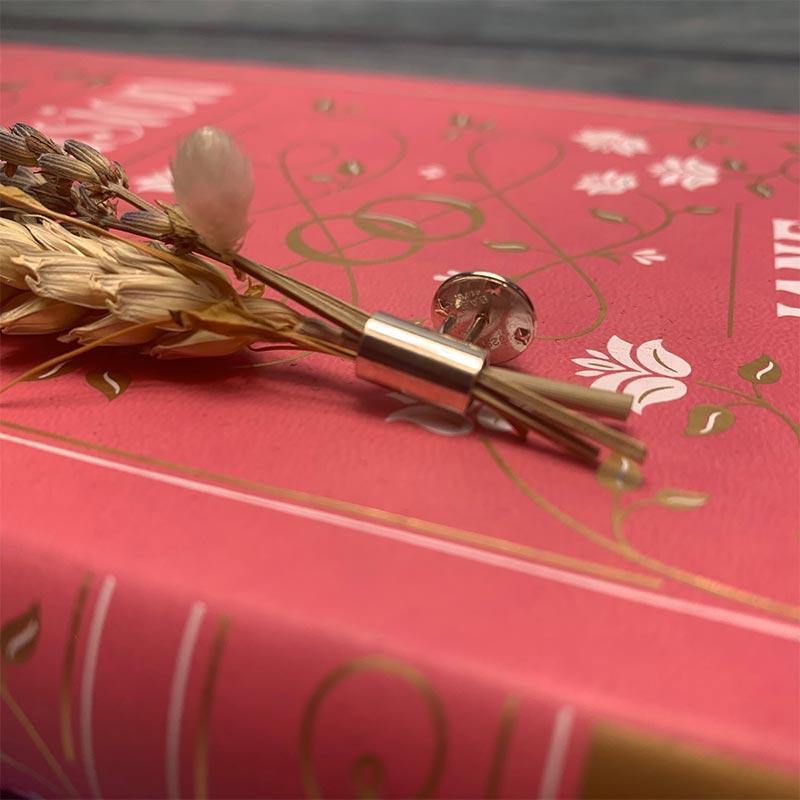 Jane Austen Sterling Silver Floral Posy Chute Pin Badge