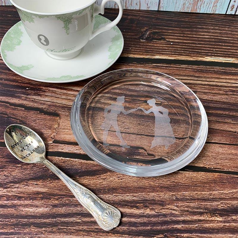 Jane Austen Mr Darcy & Elizabeth Bennet Glass Coaster