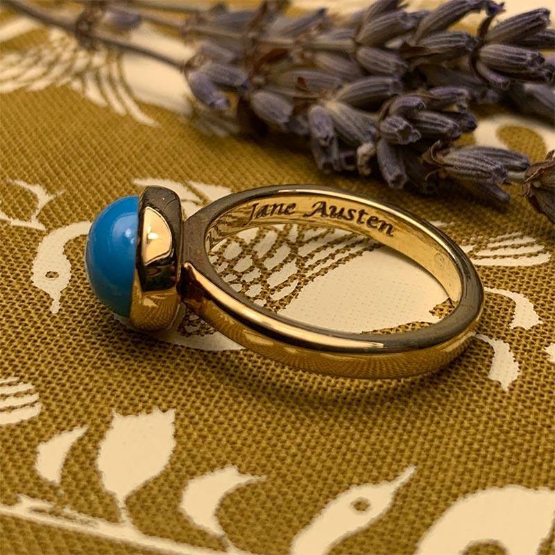 Jane Austen's Ring Replica crafted in 9ct Gold and Turquoise - JaneAusten.co.uk
