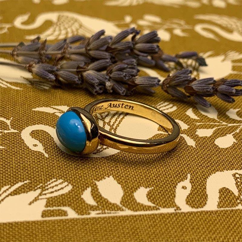 Jane Austen's Ring Replica crafted in 9ct Gold and Turquoise - JaneAusten.co.uk