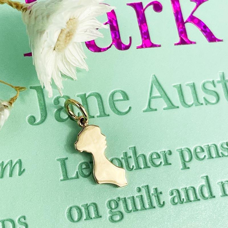 Jane Austen Silhouette Charm Pendant - 9ct Gold | Exclusive Collection