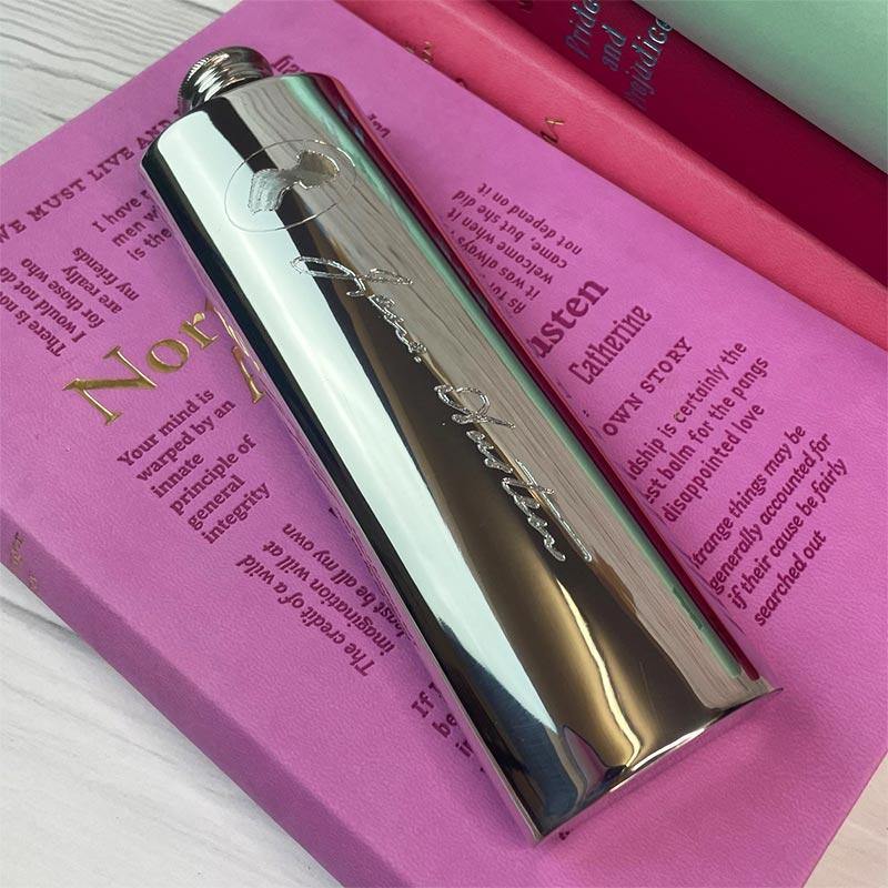 Jane Austen Hip Flask - Pewter | Exclusive Collection - JaneAusten.co.uk
