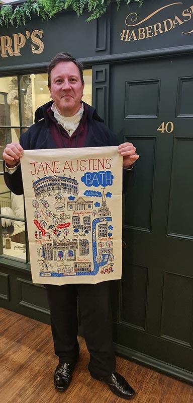 Jane Austen's 'Bath Cityscape' Tea Towel - JaneAusten.co.uk