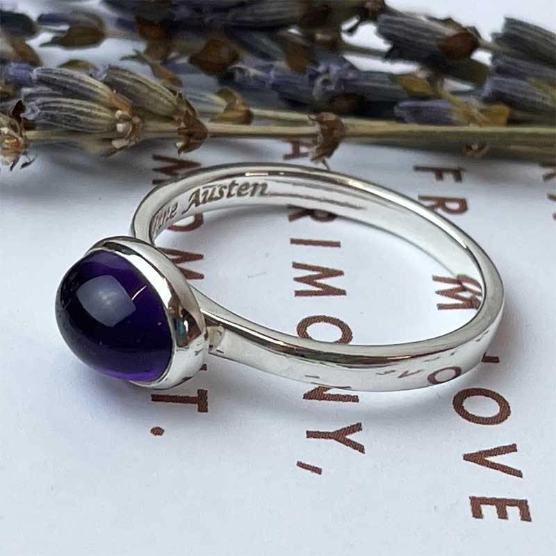 Eliza Ring - Amethyst and Silver | Exclusive Collection - JaneAusten.co.uk