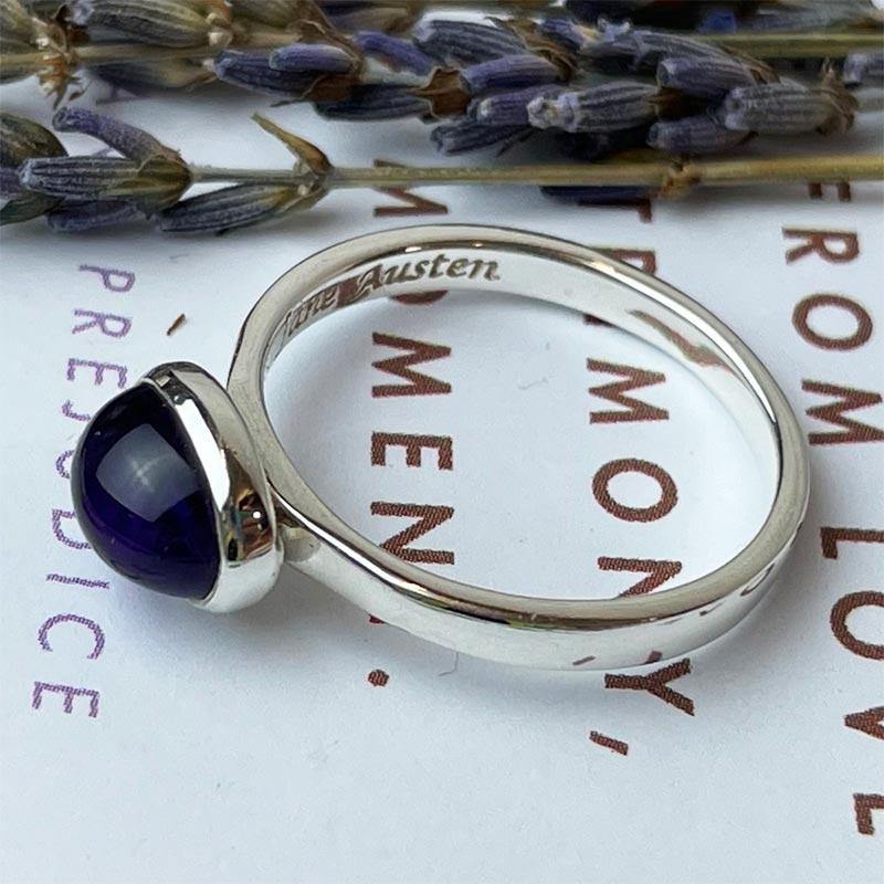 Eliza Ring - Amethyst and Silver | Exclusive Collection - JaneAusten.co.uk