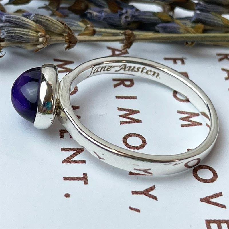 Eliza Ring - Amethyst and Silver | Exclusive Collection - JaneAusten.co.uk