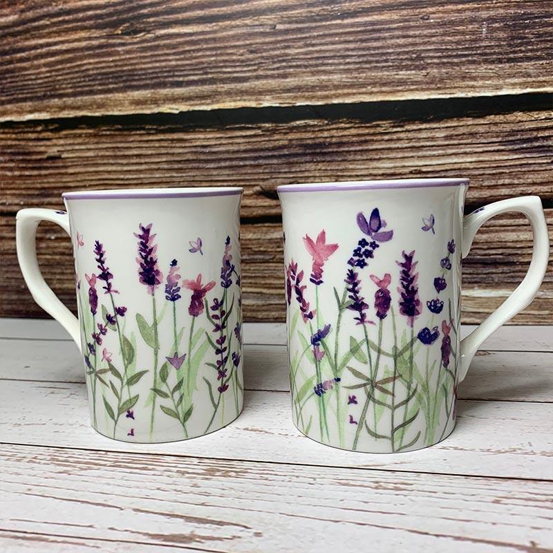 Set of 2 Longbourn Lavender Mugs - JaneAusten.co.uk