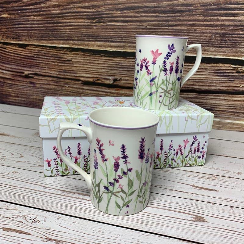 Set of 2 Longbourn Lavender Mugs - JaneAusten.co.uk