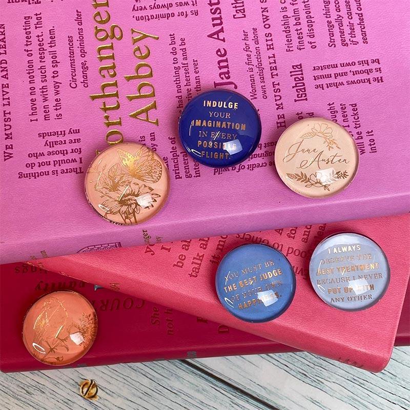 Jane Austen Glass Magnets - Set of 6