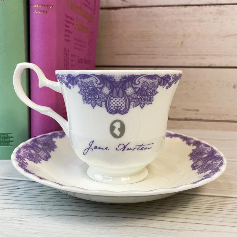 Jane Austen Bone China Teacup And Saucer - Mansfield Park | Exclusive Collection - JaneAusten.co.uk