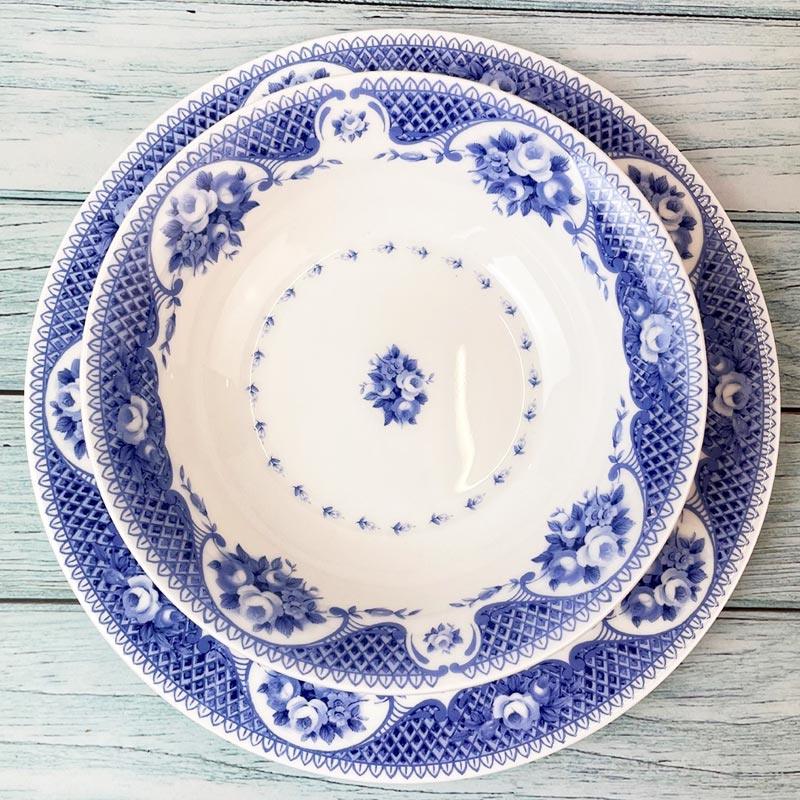 Bone China Dinner Plate, Side Plate and Bowl Set - Jane Austen Netherfield Design | Exclusive Range