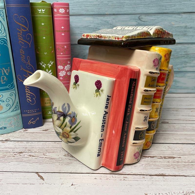 Exclusive Handmade Jane Austen Teapot - Stacked Novels