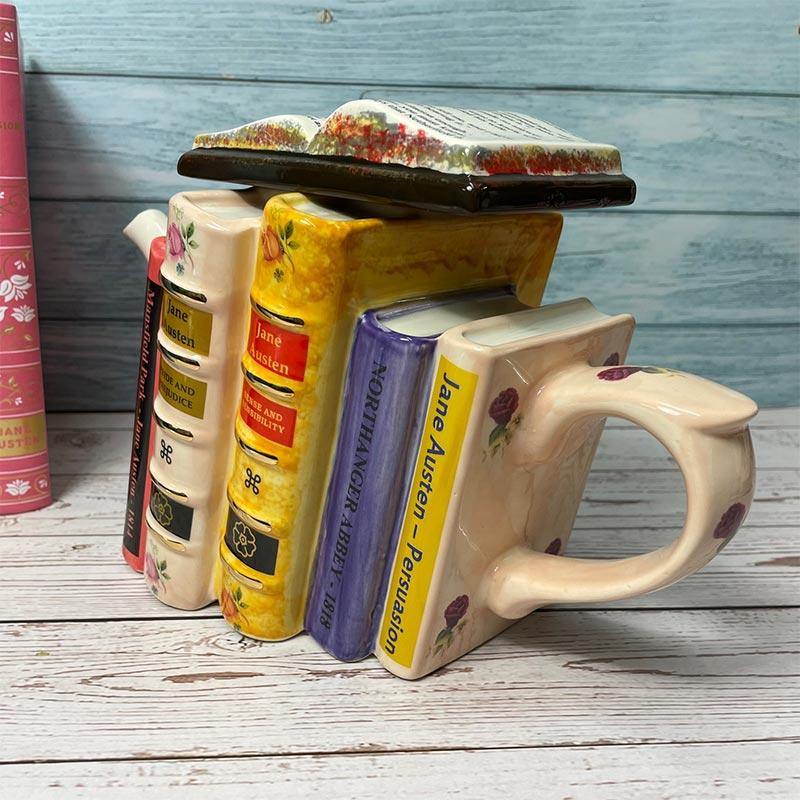Exclusive Handmade Jane Austen Teapot - Stacked Novels