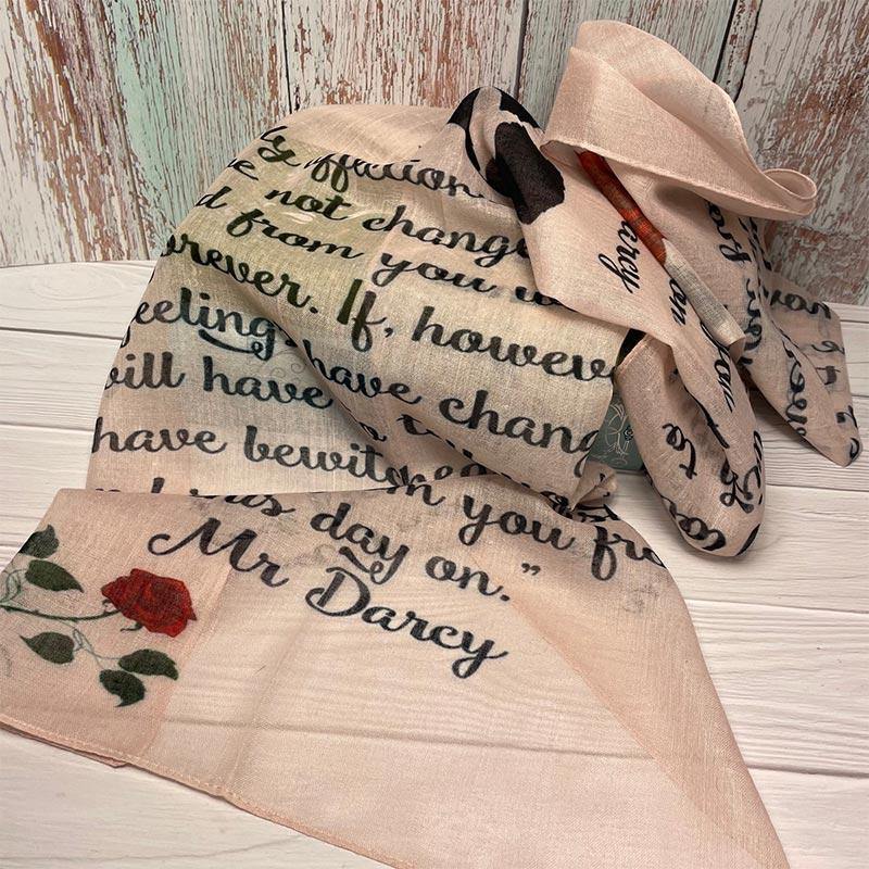 Mr Darcy's Love Letter Voile Scarf