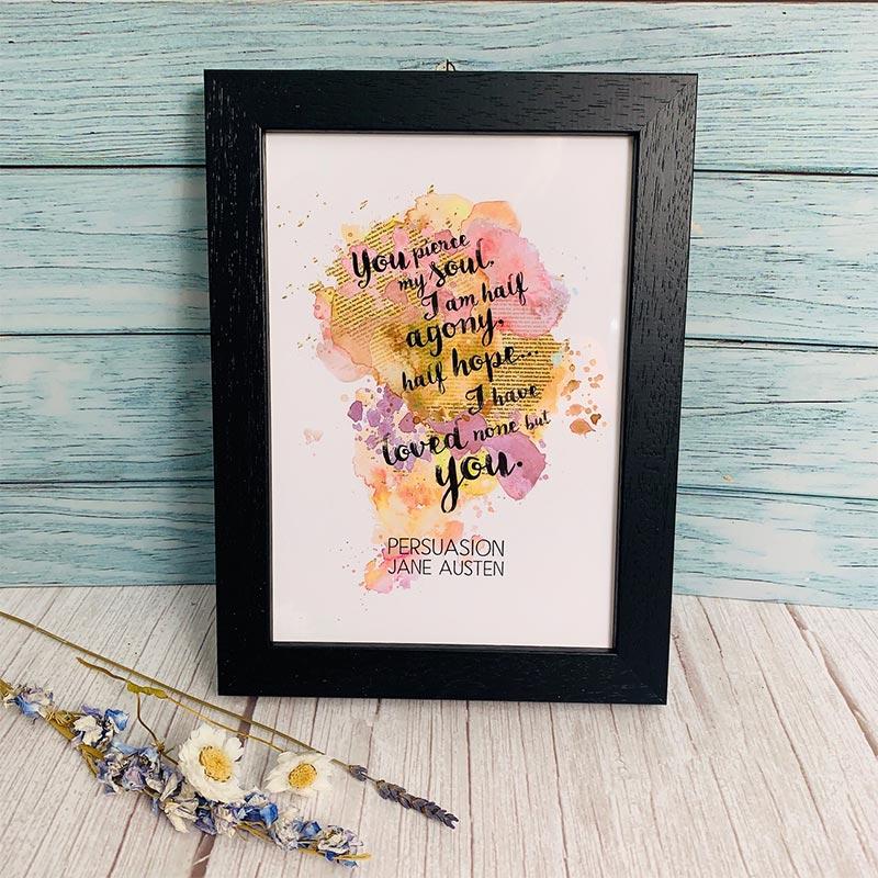 Jane Austen Persuasion Literary Framed Print