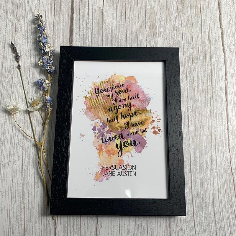 Jane Austen Persuasion Literary Framed Print