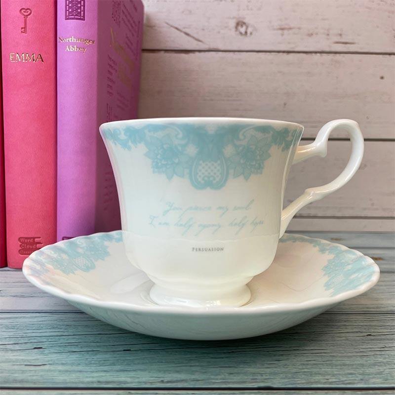 Jane Austen Bone China Teacup And Saucer - Persuasion | Exclusive Collection - JaneAusten.co.uk