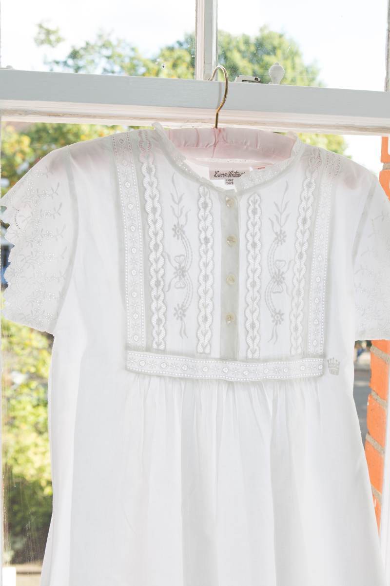 Short-Sleeved Cotton Regency Nightdress - Emma - JaneAusten.co.uk