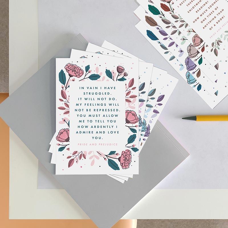 Jane Austen Quote Postcards - Pack of 12 - JaneAusten.co.uk