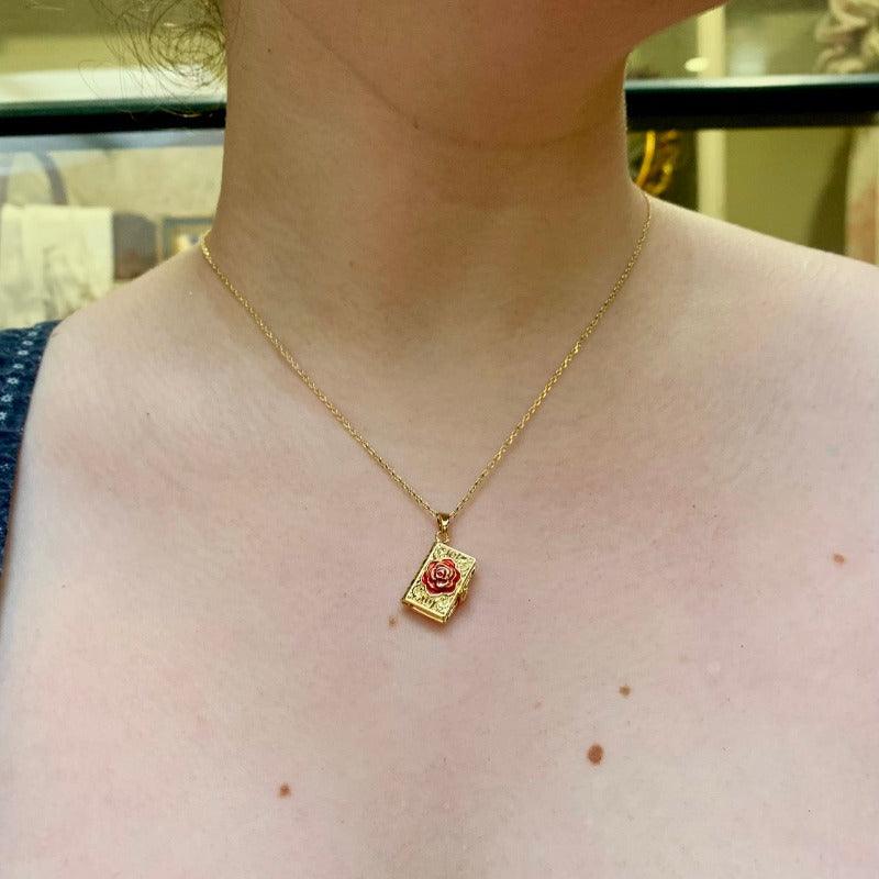 Rose Bud Locket Necklace - JaneAusten.co.uk