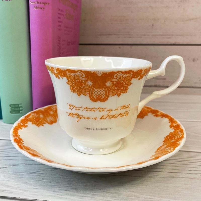 Jane Austen Bone China Teacup And Saucer - Sense And Sensibility | Exclusive Collection - JaneAusten.co.uk