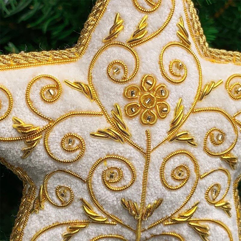 Hand Crafted White Star Christmas Decoration - JaneAusten.co.uk