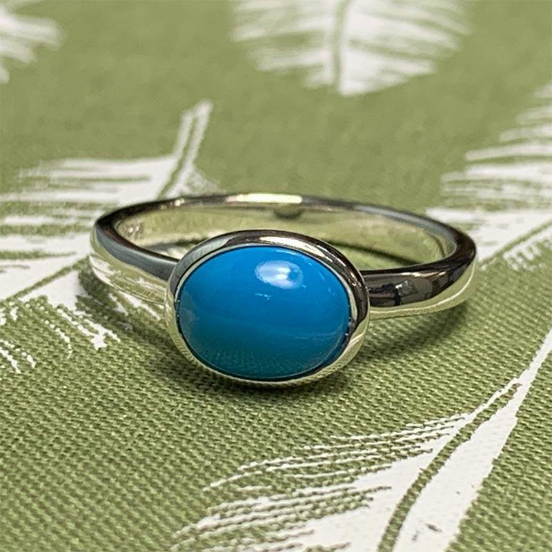 Jane Austen's Ring Replica in Turquoise and Sterling Silver - JaneAusten.co.uk