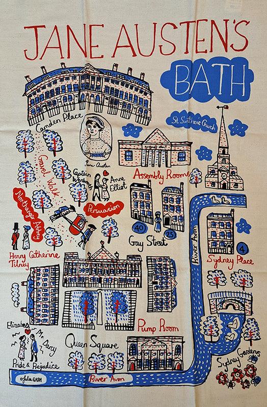 Jane Austen's 'Bath Cityscape' Tea Towel - JaneAusten.co.uk