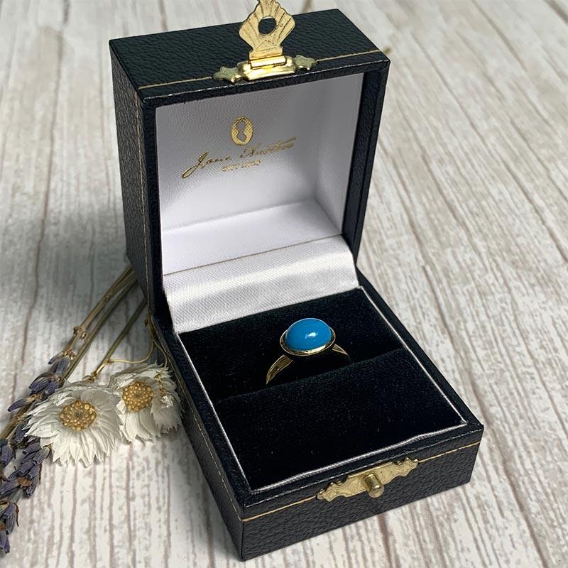 Jane Austen's Ring Replica in Turquoise and Gold-Plated Silver - JaneAusten.co.uk