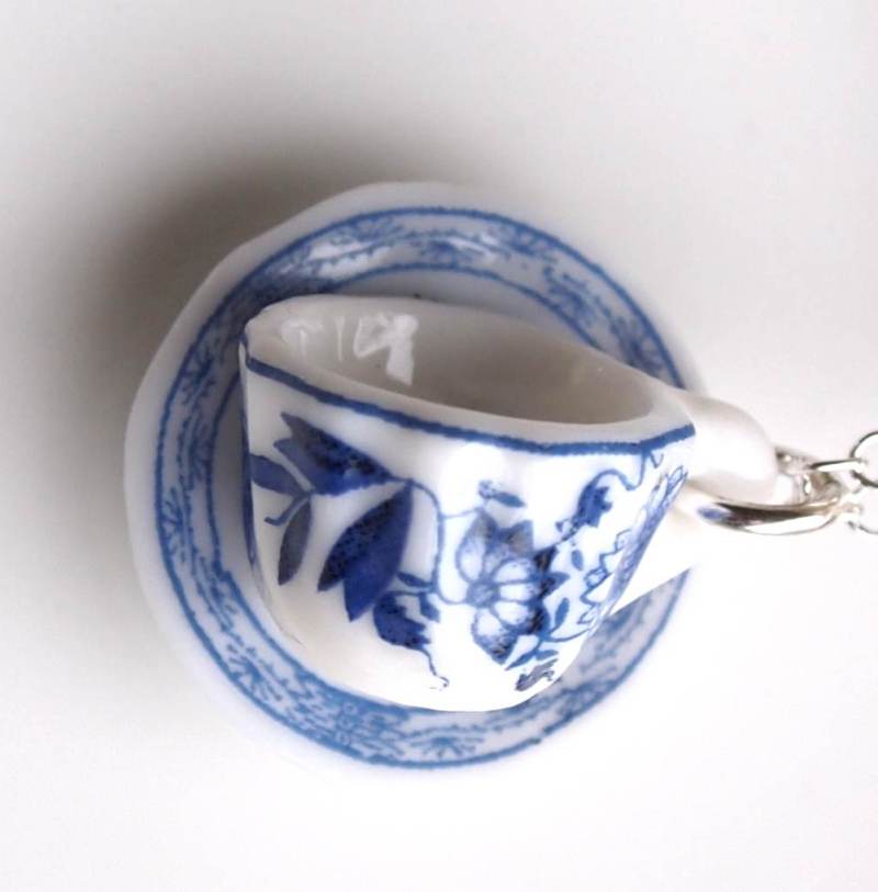 Afternoon Tea Jewellery: Teacup and Saucer Necklace - JaneAusten.co.uk