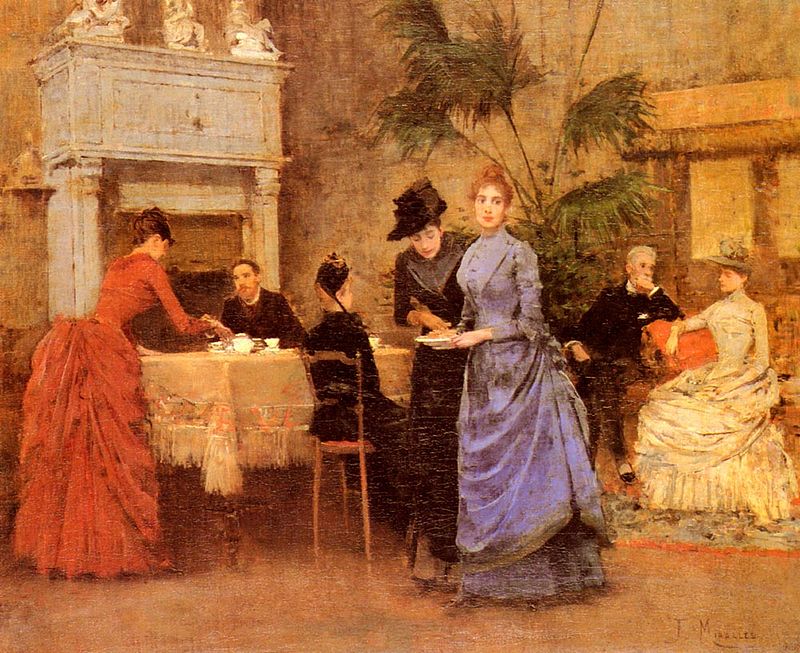 Painting of Ladies Socialising 