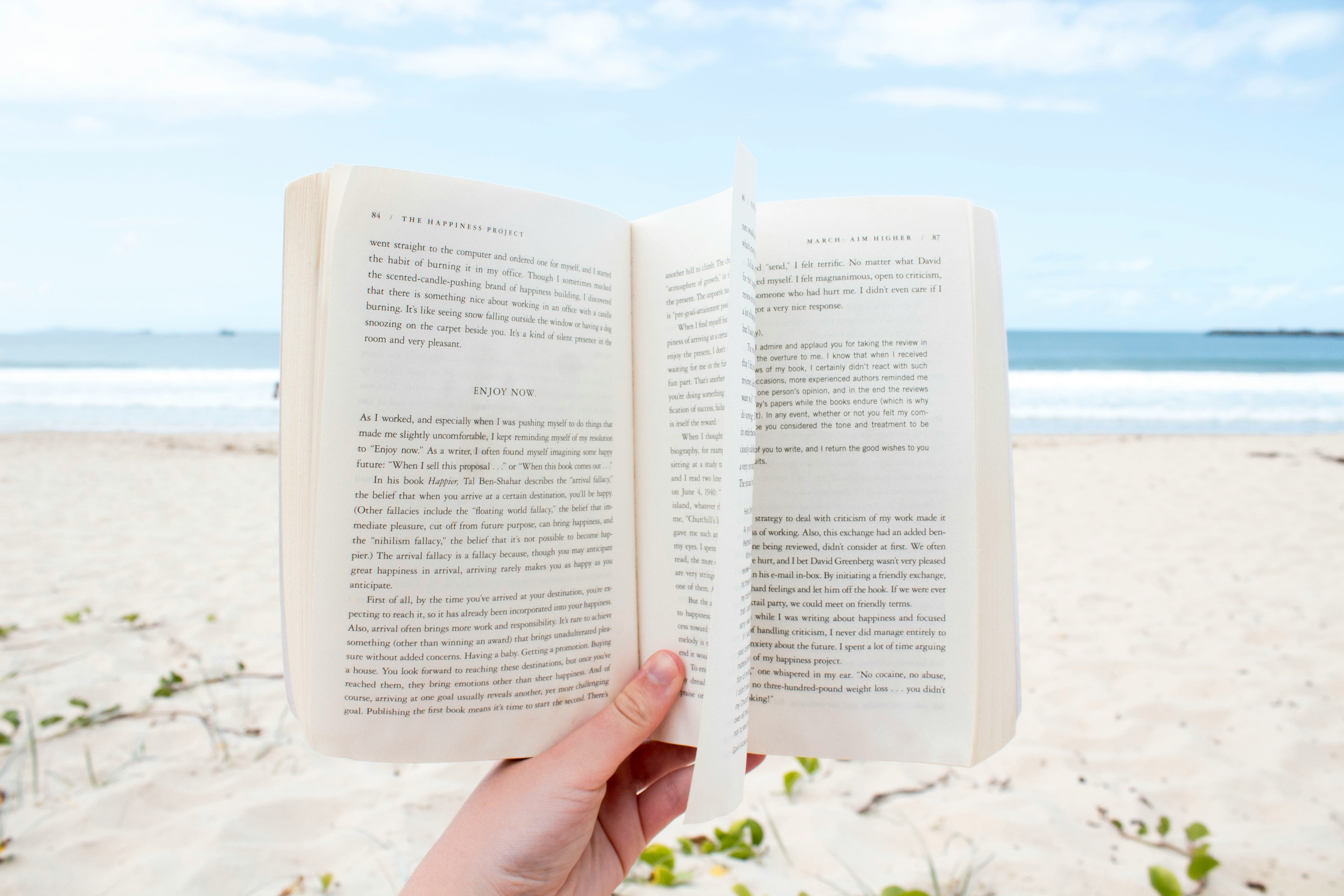 book being read on the beach