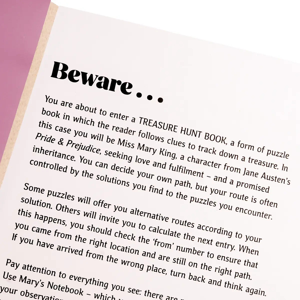 Beware... An explanation of the Jane Austen Treasure Hunt Book