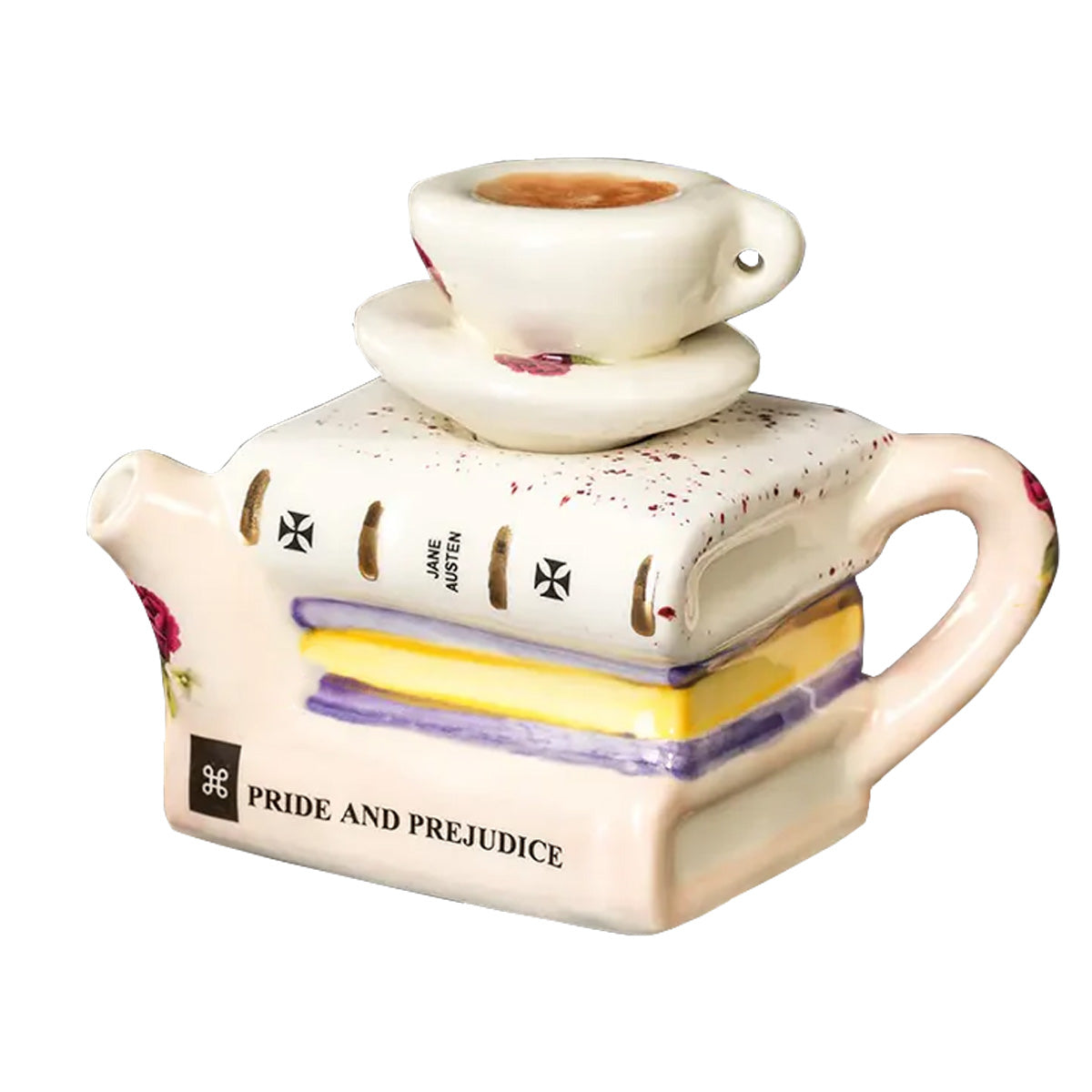 Jane Austen Books and Tea Teapot