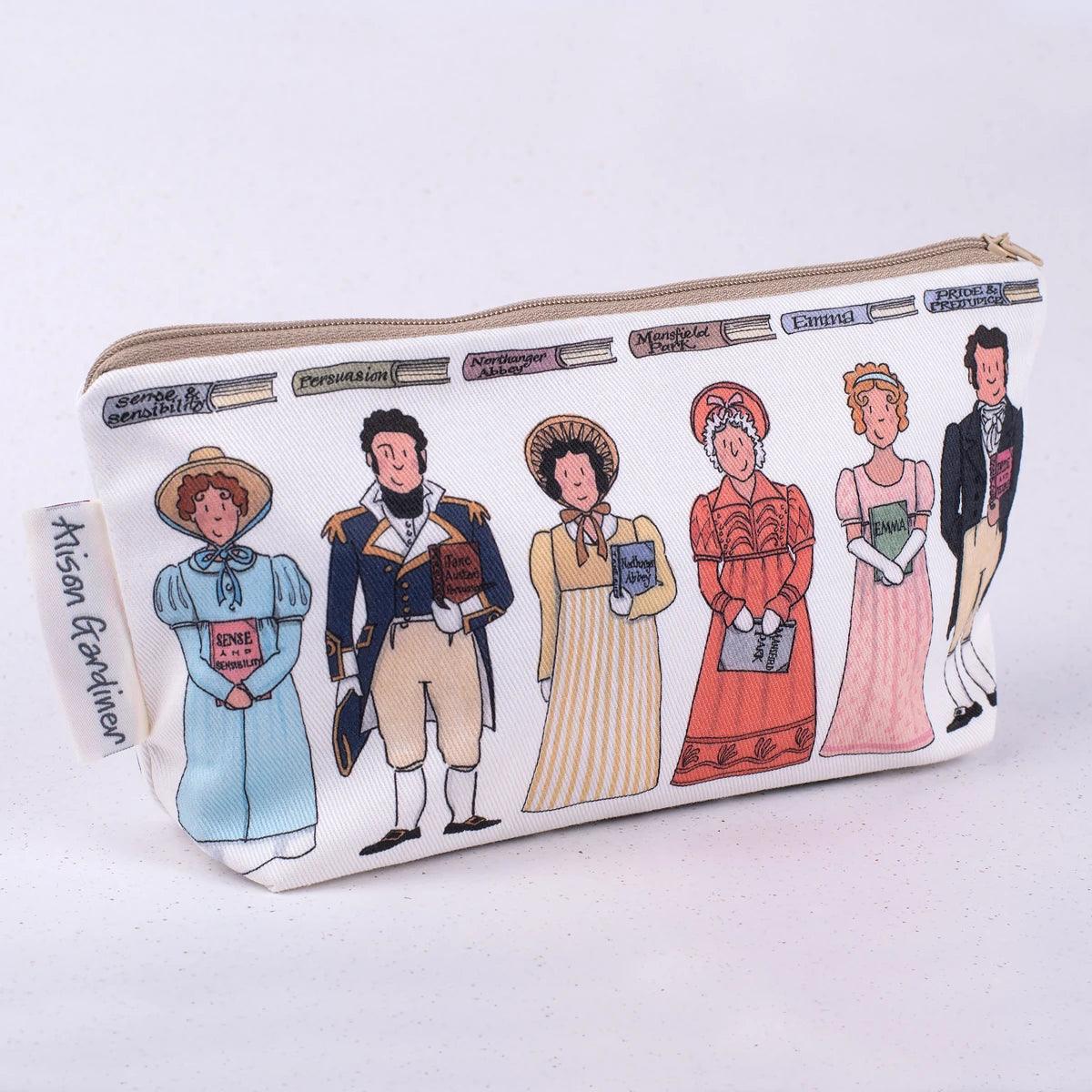 Jane Austen Character Cosmetics Bag - JaneAusten.co.uk