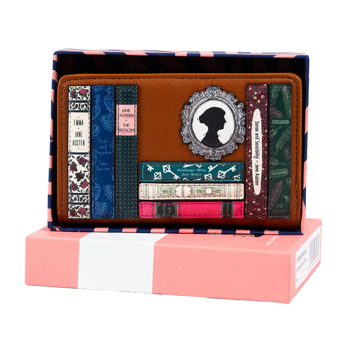 Jane Austen Book Club Flap Over Purse Tan