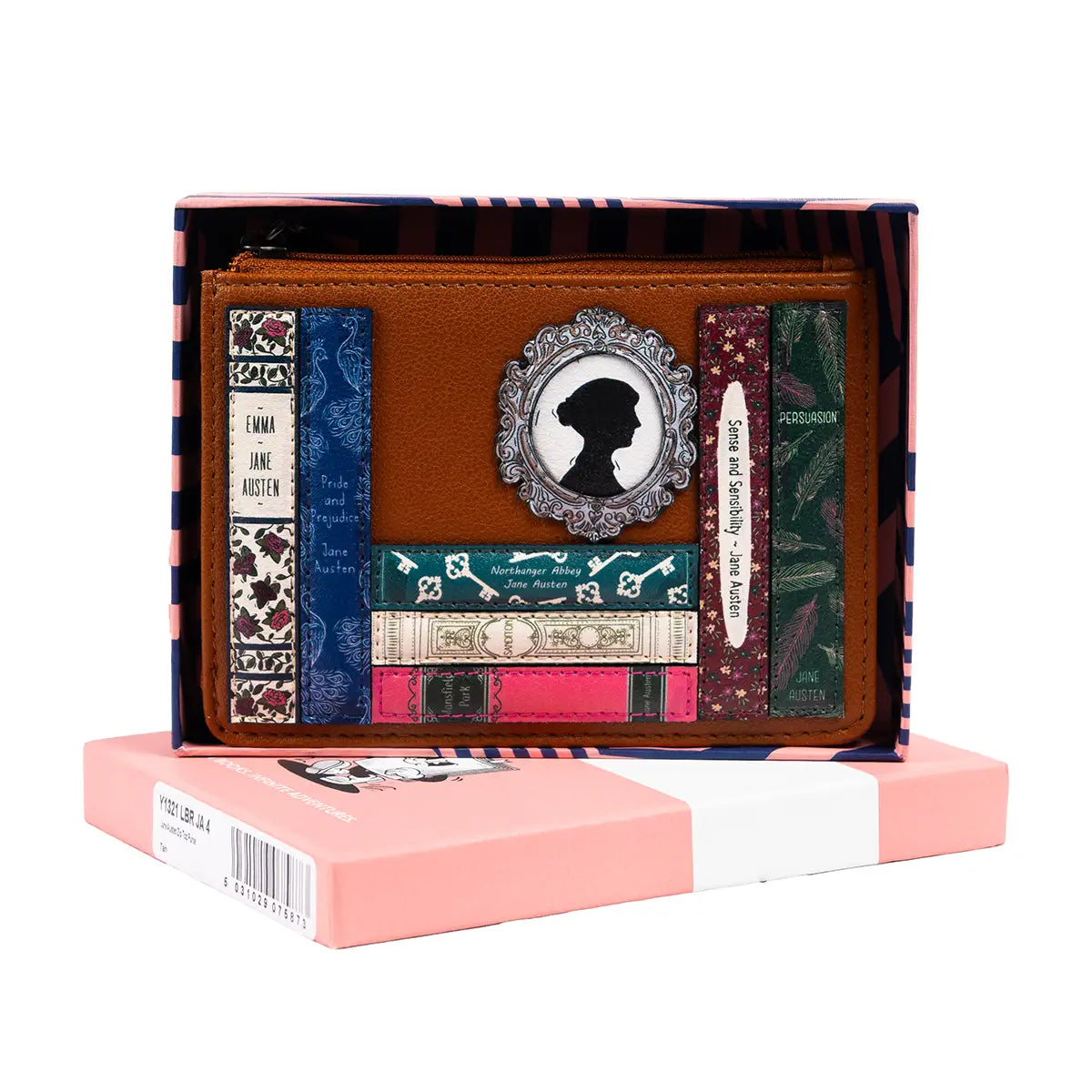Jane Austen Book Club Zip Top Purse Tan