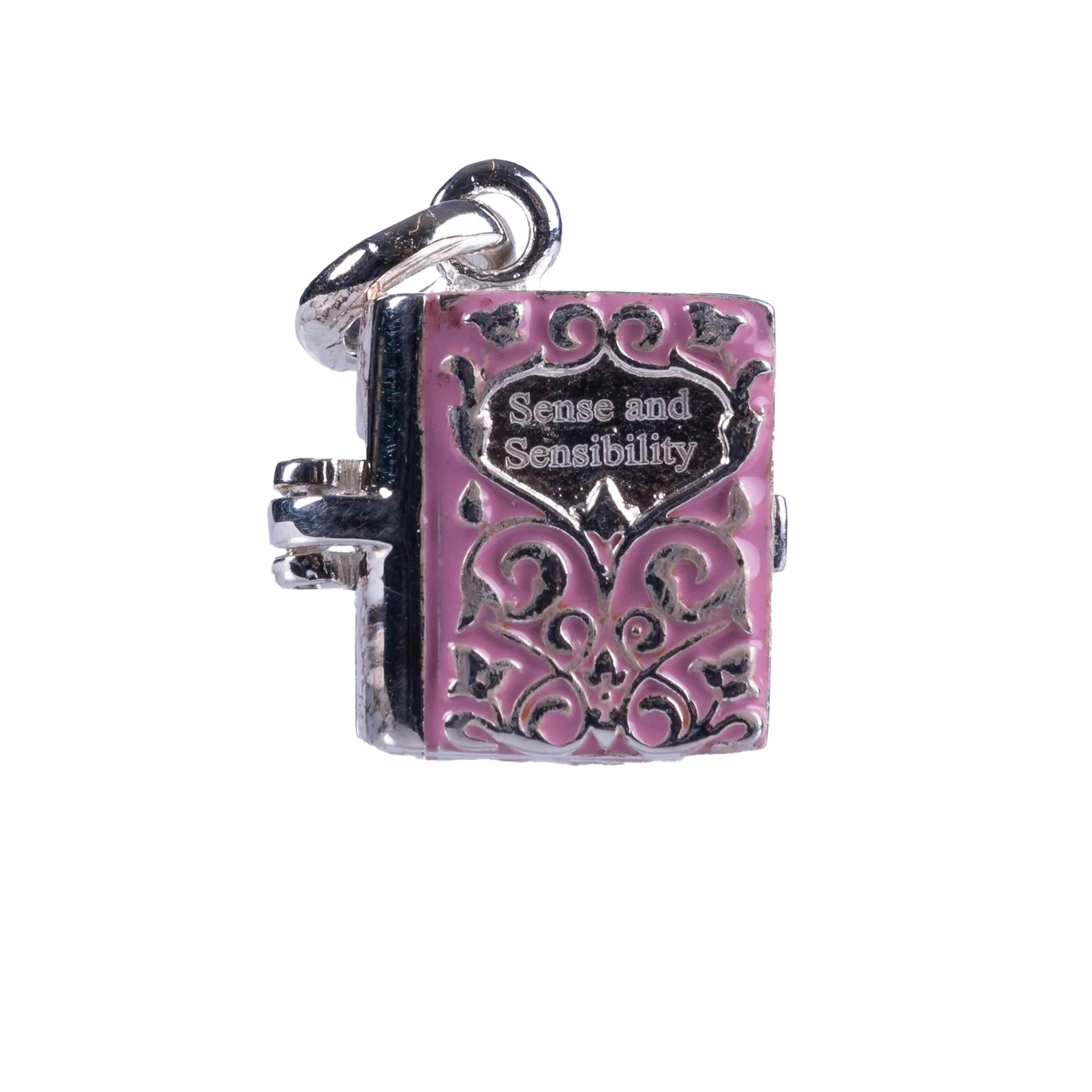 Sense and Sensibility Sterling Silver and Email Book Charm Pendant | Exclusieve verzameling