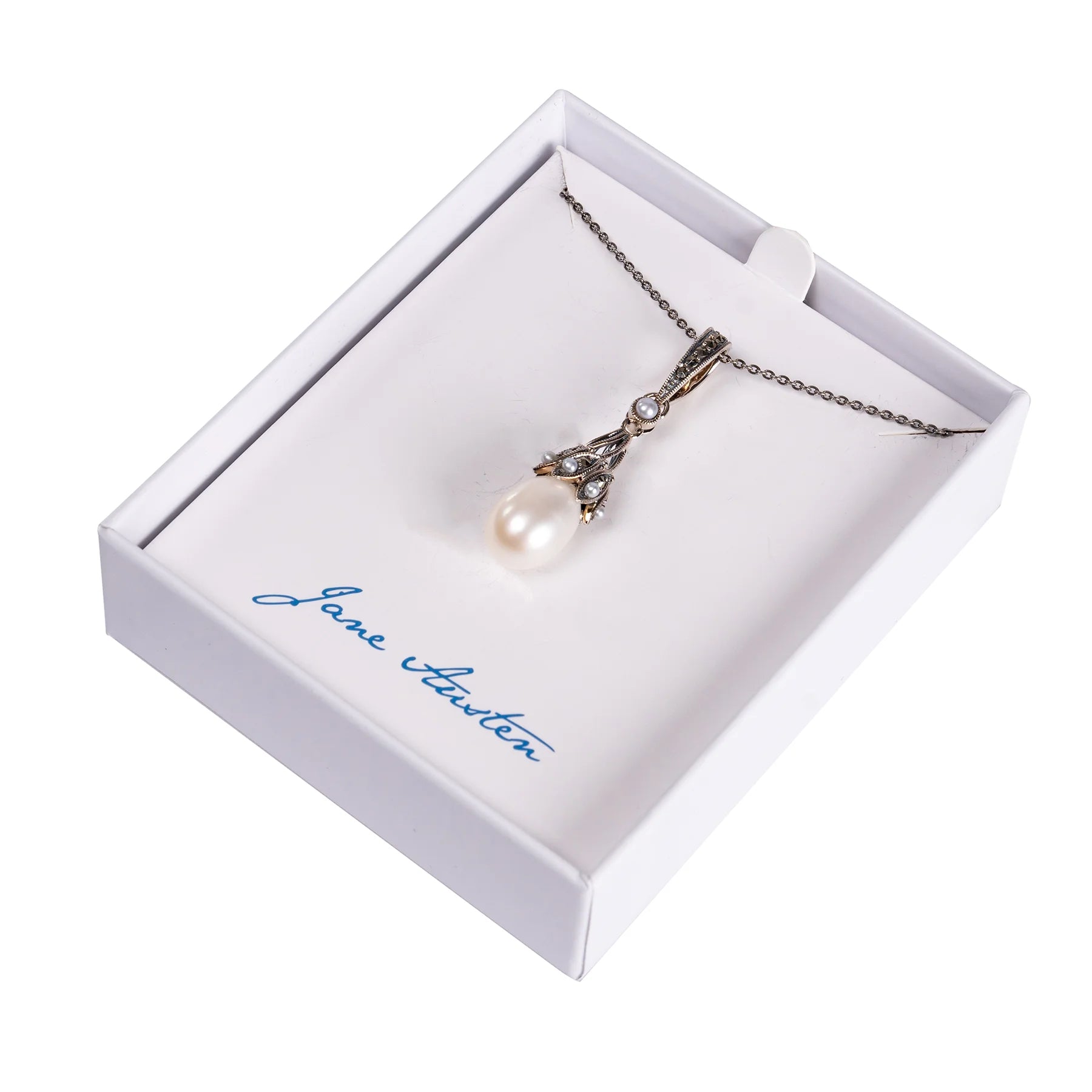 Dashwood Silver, Freshwater Pearl and Marcasite Necklace