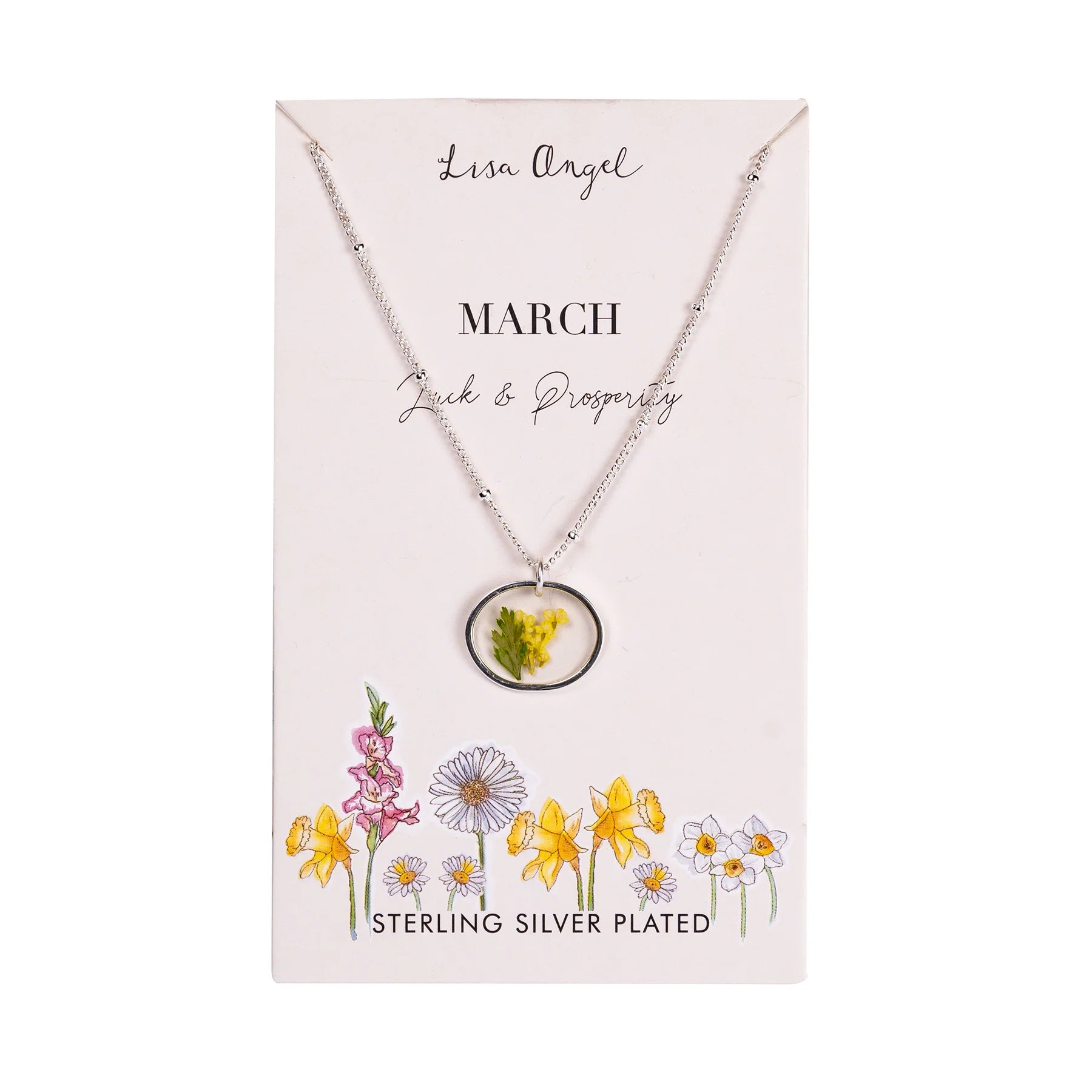 Elegant Birth Flower Necklace Jane Austen Gifts