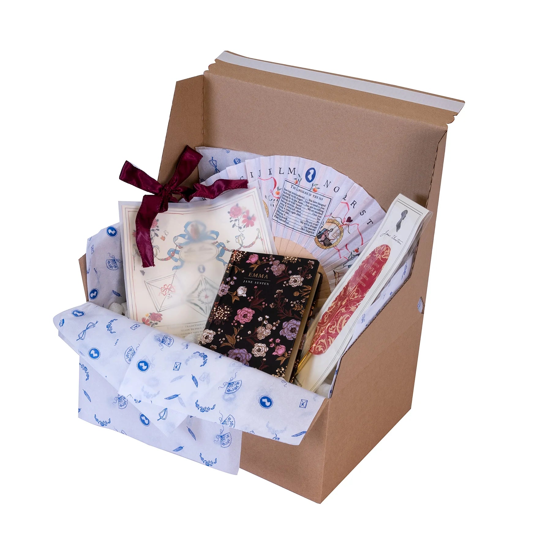 Book Box 'Emma’ Novel + 2024 Pick Tea Flavor ~ gift, birthday gift, care gift box, thinking of you gift, Jane Austen, Candle