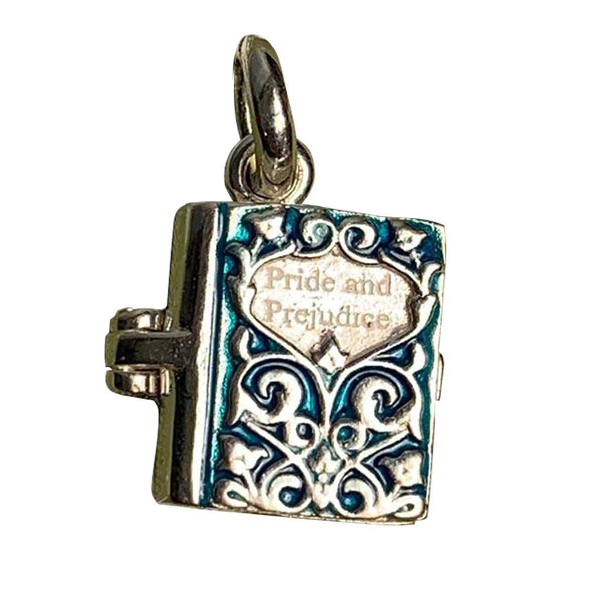 Pride and Prejudice Silver and Email Book Charm Pendant