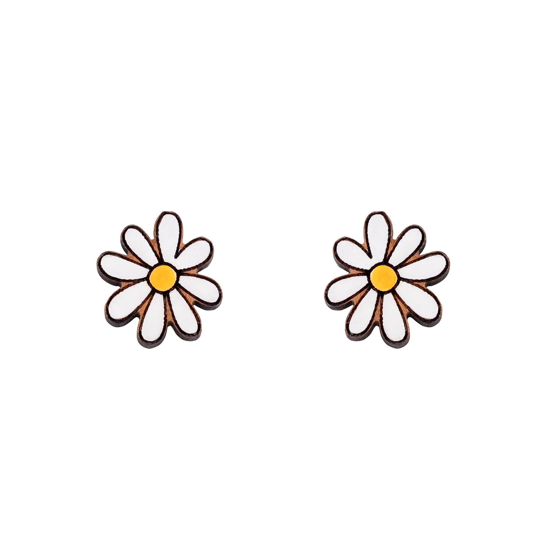 Hand-painted Daisy Flower Earrings