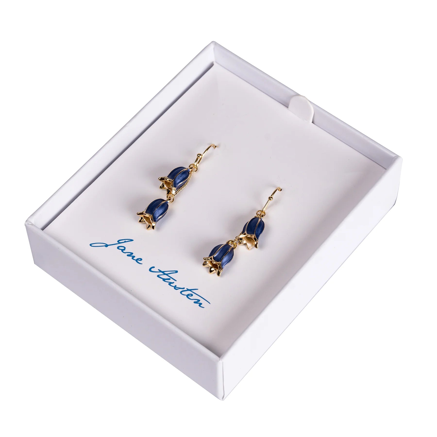 Hartfield Handcrafted Bluebell Earrings in Gold