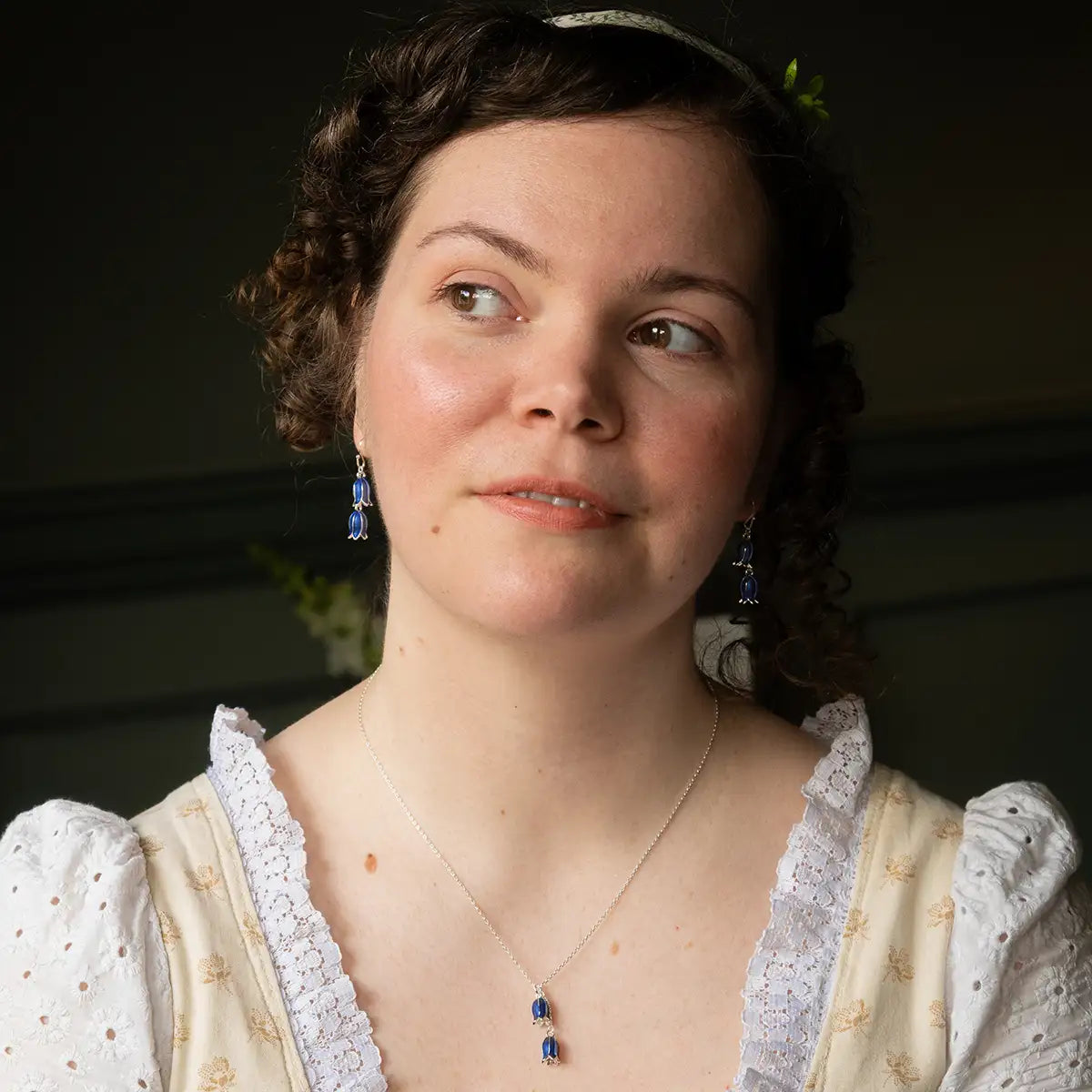 Hartfield Handcrafted Bluebell Earrings in Silver