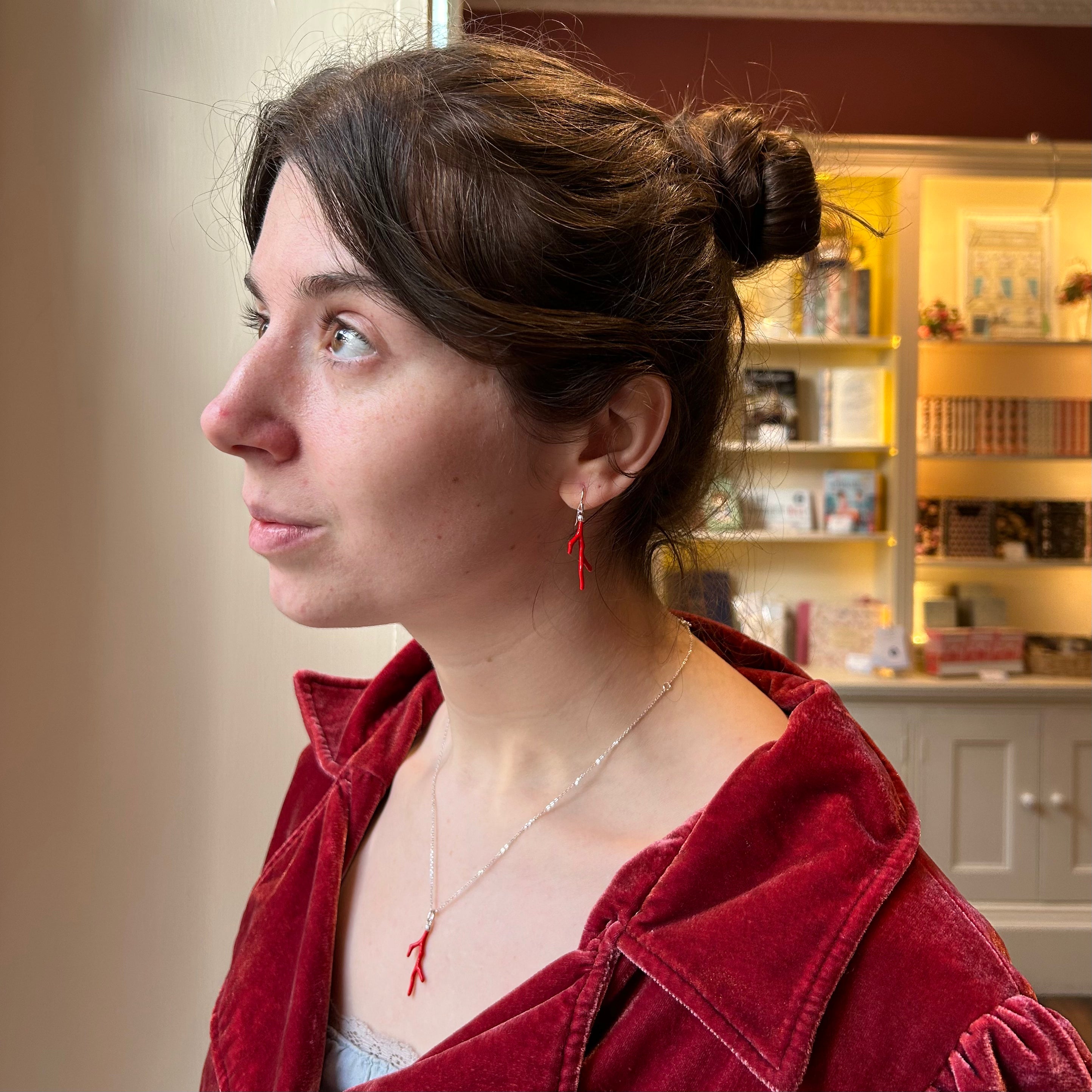 'Emma' Coral Branch Earrings