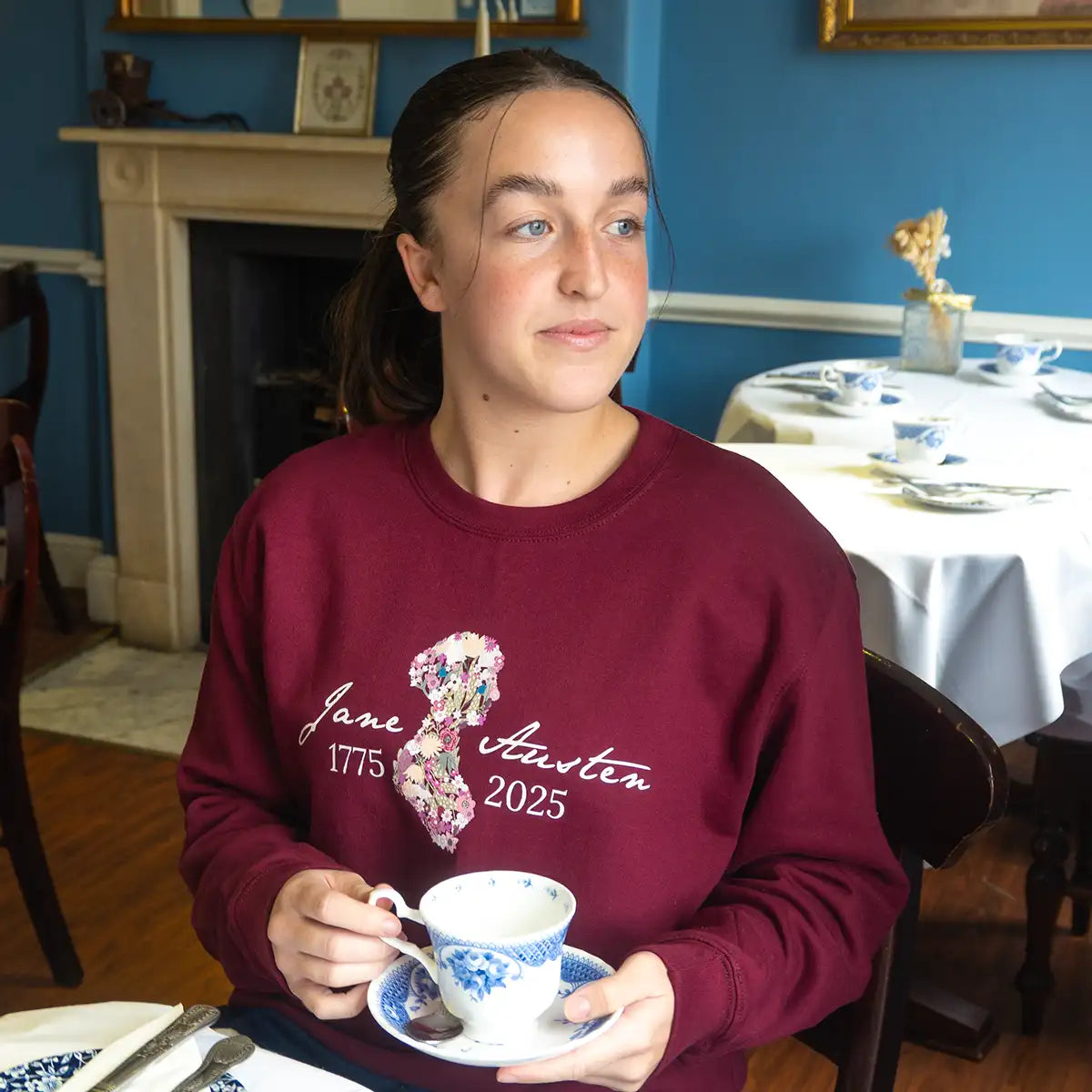 Jane Austen 250th Anniversary Sweater Burgundy